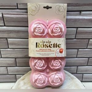 Sip Sip Rosette ❤️Rose shaped Silicone Ice  mold Pink BPA Free DIY NWT